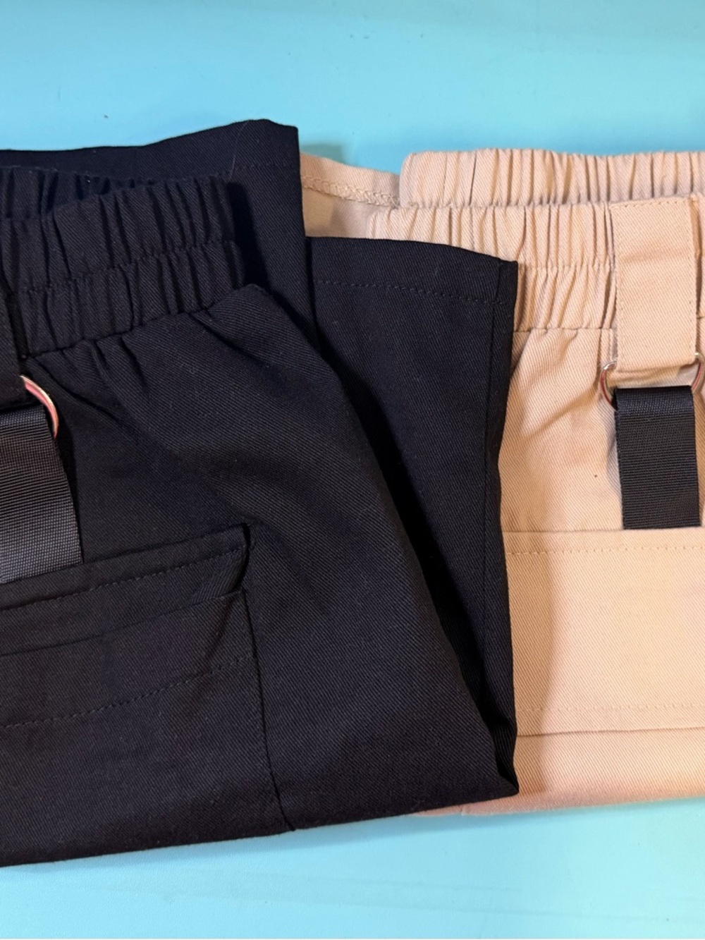 SHEIN Black & Beige Cargo Shorts for Women